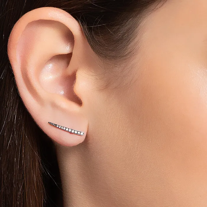 Jack Vartanian PISCINE MINI COMET IN BLACK RHODIUM PLATED 18K WHITE GOLD WITH DIAMOND PreStyled Sets
