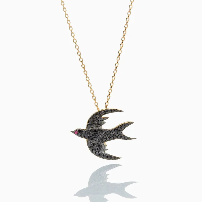 Nayla Shami Necklaces 18K Gold and Diamonds Bird Necklace