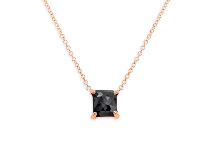Necklace 18kt Gold 102 cts Cushion Black Diamond Albert Hern Necklaces