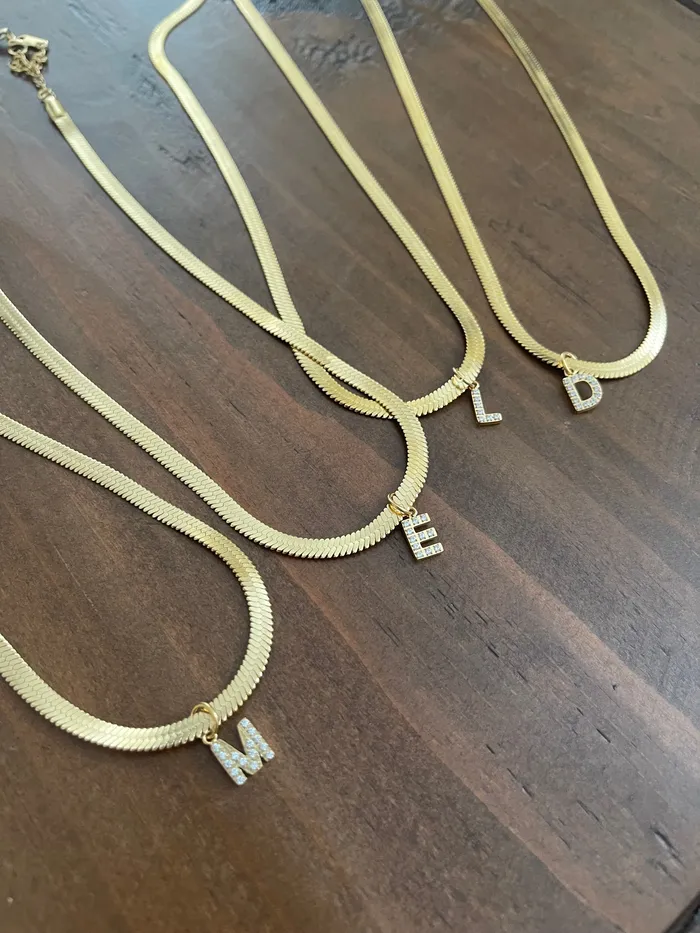 Necklaces cz initial pendant necklace bubs sass