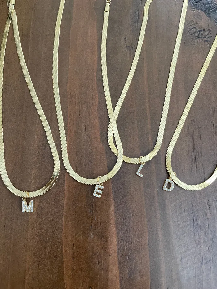 Necklaces cz initial pendant necklace bubs sass