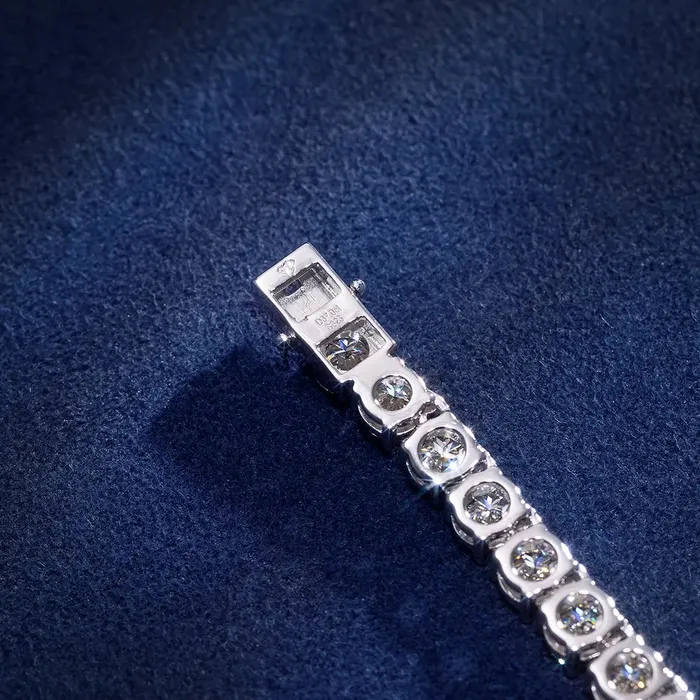 Necklaces icezeusshop 5mm 925 Sterling Silver Moissanite Tennis Chain