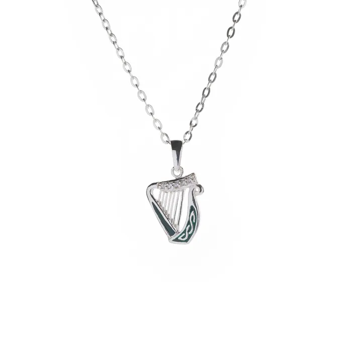 Necklaces Sterling Silver Harp Pendant Killarney celtic jewelry