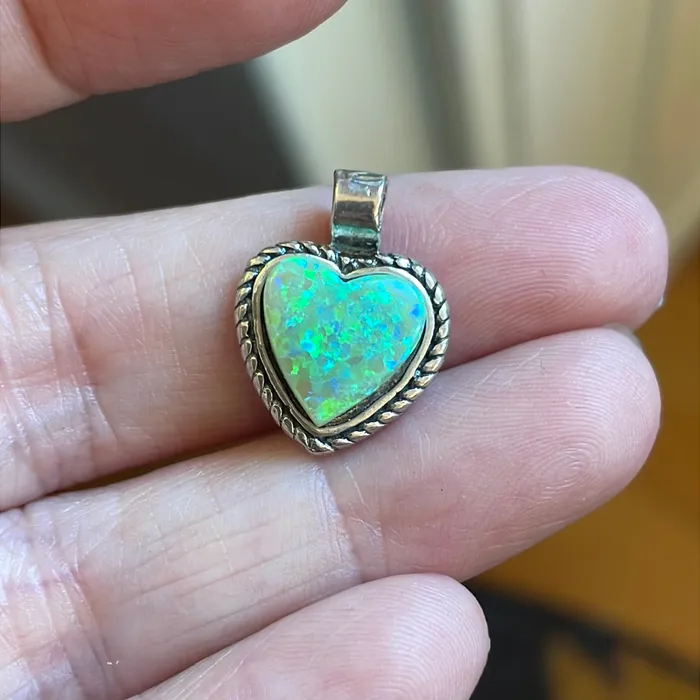 Necklaces Vintage Paris Jewelry Opal Heart Pendant Sterling Silver Native American Vintage Necklaces Vintage Paris Jewelry Opal Heart Pendant Sterling Silver Native American Vintage