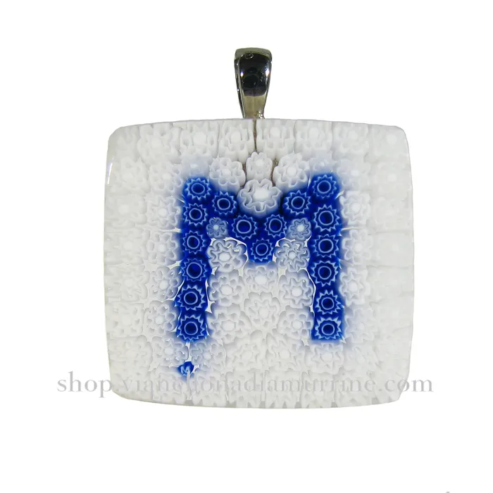 Necklaces VN Murrine Murano glass necklace with the initial M