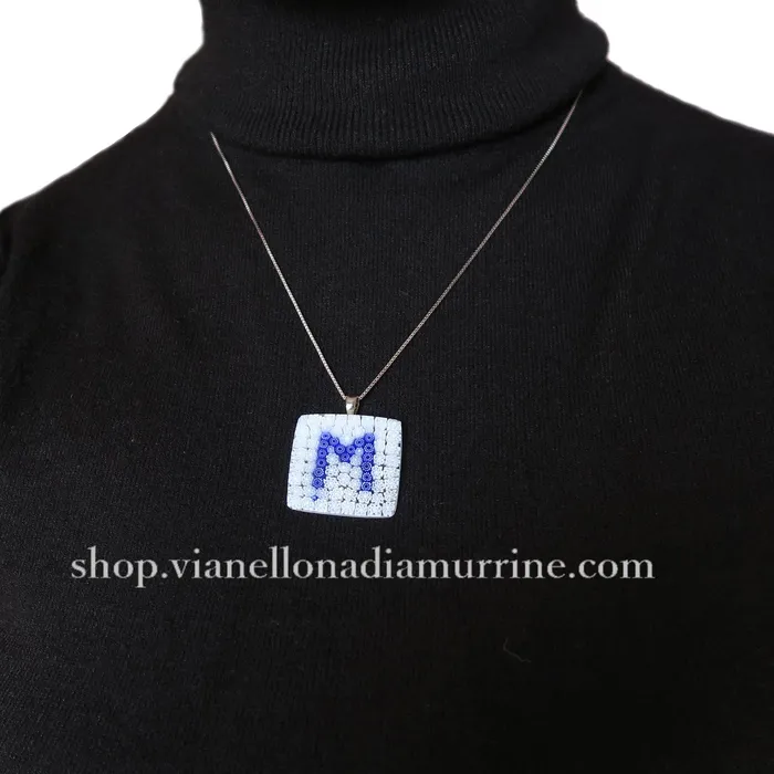 Necklaces VN Murrine Murano glass necklace with the initial M