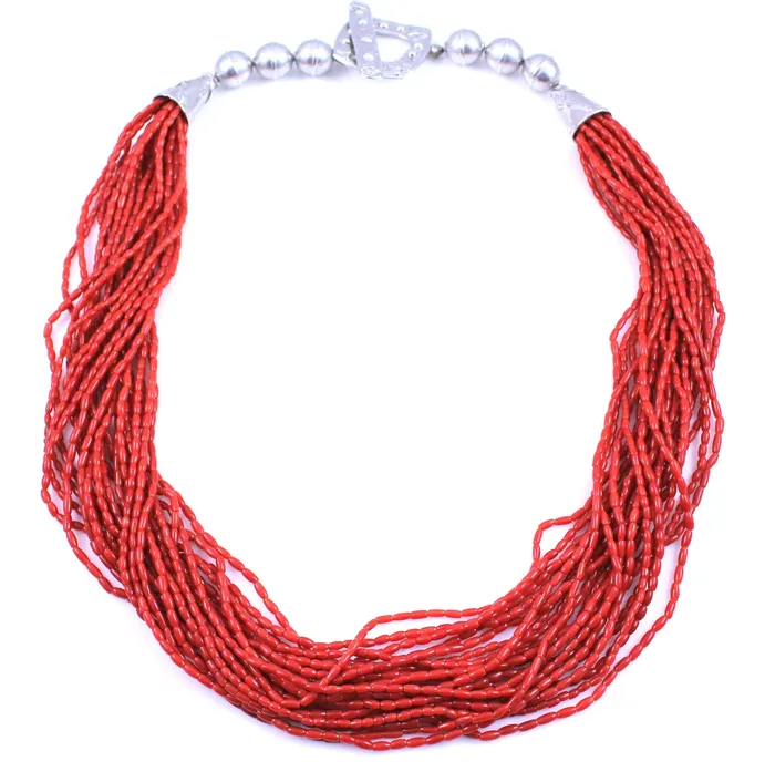 Pam Springall Necklaces 21 Strand Coral Necklace