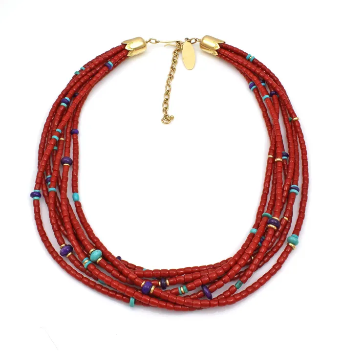 Seven Strand High Grade Coral Necklace Victoria Adams Necklaces