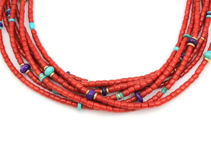 Seven Strand High Grade Coral Necklace Victoria Adams Necklaces Seven Strand High Grade Coral Necklace Victoria Adams Necklaces
