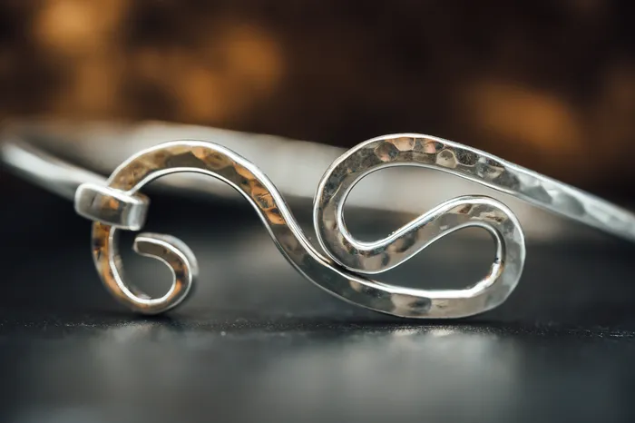 Sterling Silver Hammered Wave Bracelet Krystynas Silver Bracelets