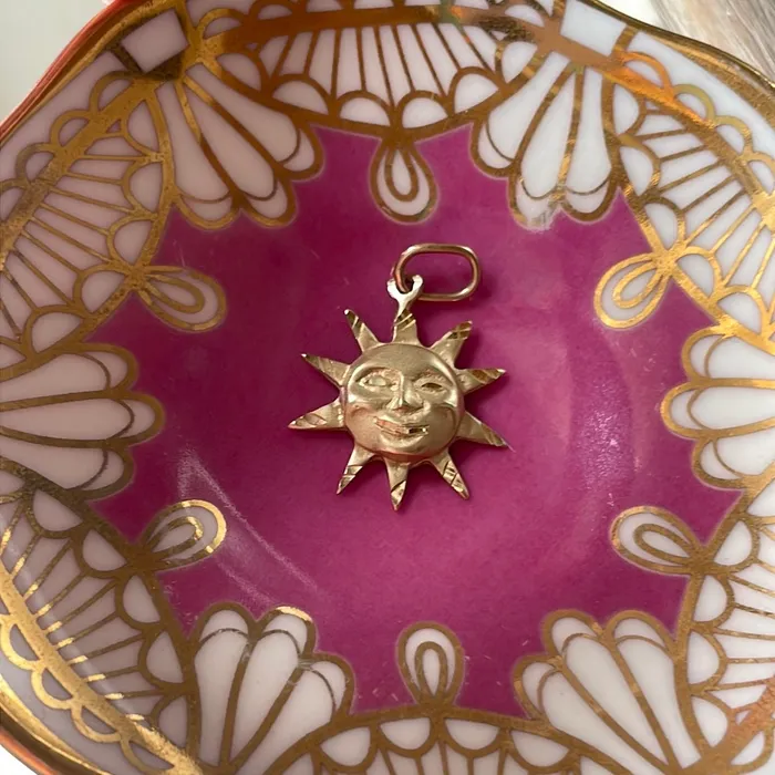 Sun Pendant 14k Gold Vintage Vintage Paris Jewelry Necklaces