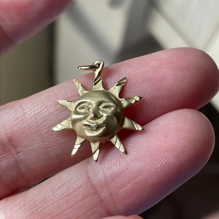 Sun Pendant 14k Gold Vintage Vintage Paris Jewelry Necklaces
