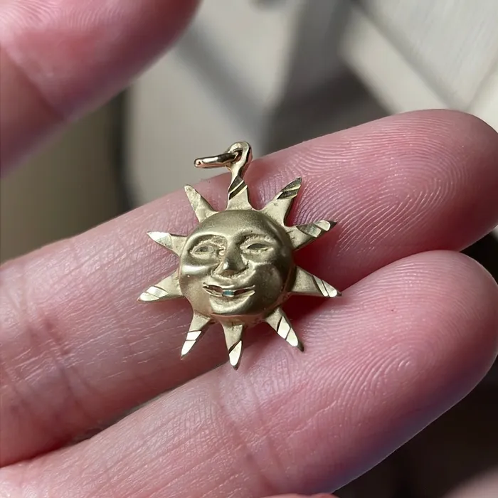 Sun Pendant 14k Gold Vintage Vintage Paris Jewelry Necklaces