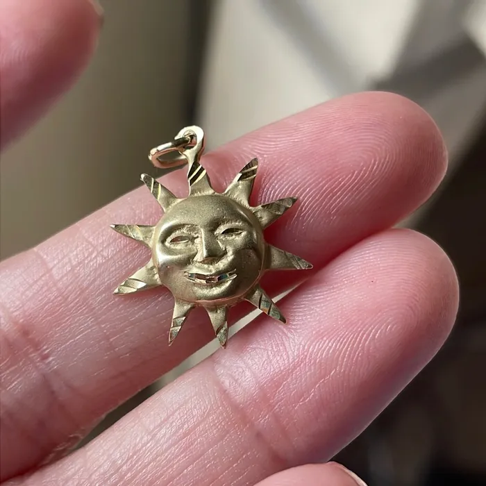 Sun Pendant 14k Gold Vintage Vintage Paris Jewelry Necklaces