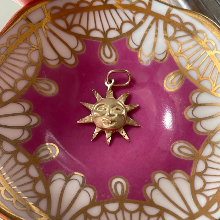 Sun Pendant 14k Gold Vintage Vintage Paris Jewelry Necklaces
