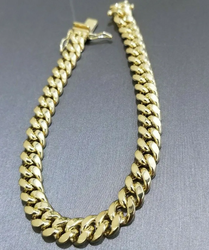 10K Yellow Gold Miami Cuban Link Bracelet 8 Inch 9mm globalwatches10 Bracelets