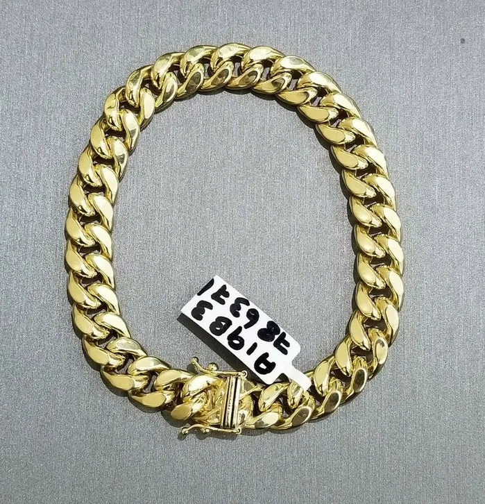 10K Yellow Gold Miami Cuban Link Bracelet 8 Inch 9mm globalwatches10 Bracelets