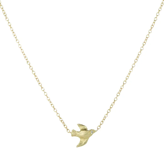 14k Tiny Bird Necklace Victoria Cunningham Necklaces