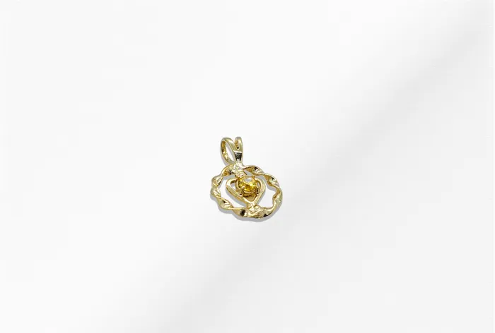 14K Yellow Topaz Stone Heart Shaped Pendant with Slim Twist JCM DESIGN JEWELRY Necklaces