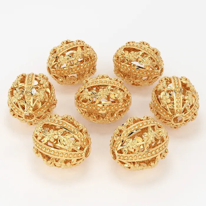 18k Solid Gold Handmade Designer Floral Spacer Bead Finding 9mm 10mm 11mm Jalvi Co PreStyled Sets 18k Solid Gold Handmade Designer Floral Spacer Bead Finding 9mm 10mm 11mm Jalvi Co PreStyled Sets