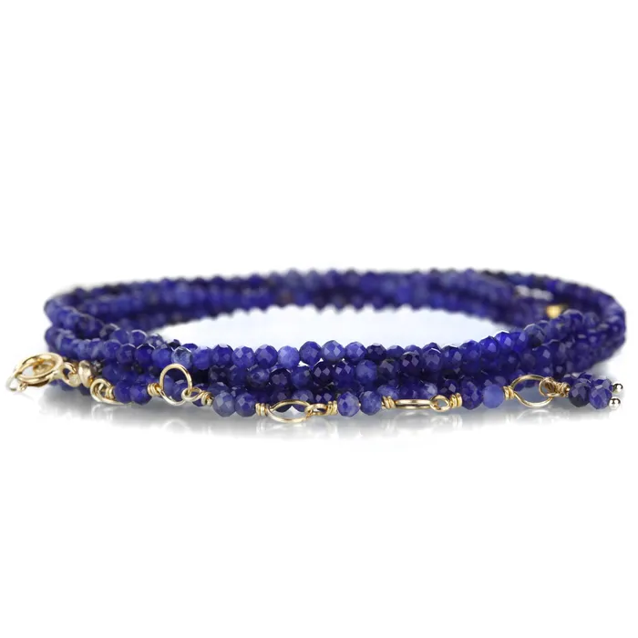 18k Yellow Gold Sodalite Wrap Bracelet 34 Anne Sportun Bracelets