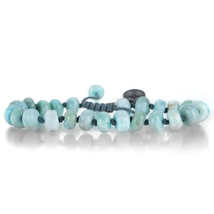 8mm Smooth Larimar Rondelle Bead Bracelet Joseph Brooks Bracelets