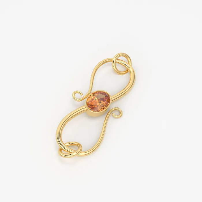 8mmx18mm 18k Solid Gold S Hook Clasp With Natural Brandy Citrine Bezel Jalvi Co PreStyled Sets 8mmx18mm 18k Solid Gold S Hook Clasp With Natural Brandy Citrine Bezel Jalvi Co PreStyled Sets