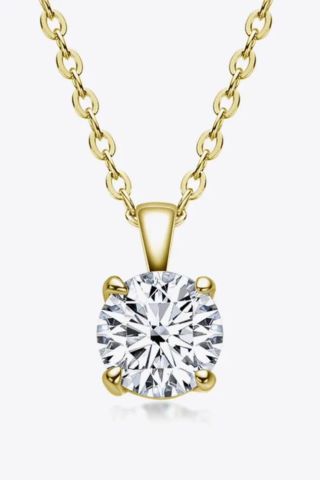 925 Sterling Silver 1 Carat Moissanite ChainLink Necklace Trendsi Necklaces