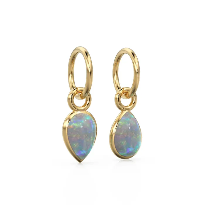 Australian Opal Pear Solid Gold Charm Natural Gemstone Handmade Gold Pendant 1pc 14k Solid Yellow Gold Jewelry Making Findings October Jalvi Co PreStyled Sets Australian Opal Pear Solid Gold Charm Natural Gemstone Handmade Gold Pendant 1pc 14k Solid Yellow Gold Jewelry Making Findings October Jalvi Co PreStyled Sets