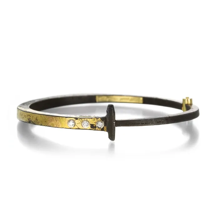 Bracelets 3 Stone Diamond Nail Bracelet Pat Flynn