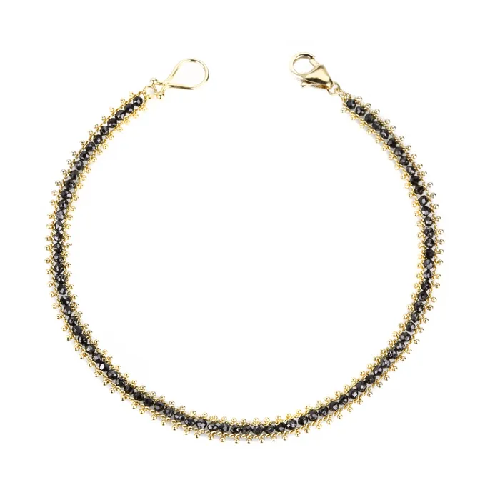 Bracelets Amali 18k Black Diamond Textile Row Bracelet
