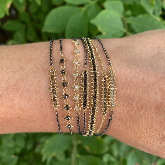 Bracelets Amali 18k Black Diamond Textile Row Bracelet Bracelets Amali 18k Black Diamond Textile Row Bracelet
