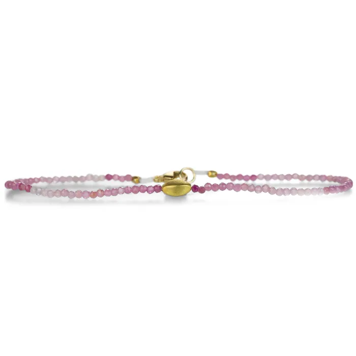 Bracelets Margaret Solow Ombre Ruby and 18k Gold Beaded Bracelet