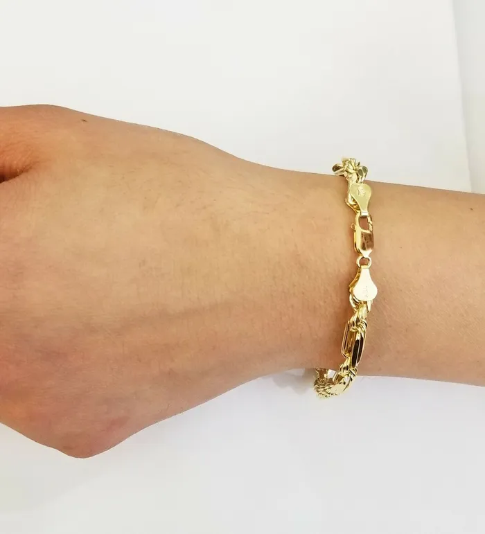 Globalwatches10 Bracelets 10k Yellow Gold Milano Rope Chain bracelet 85 5mm real gold hand chain