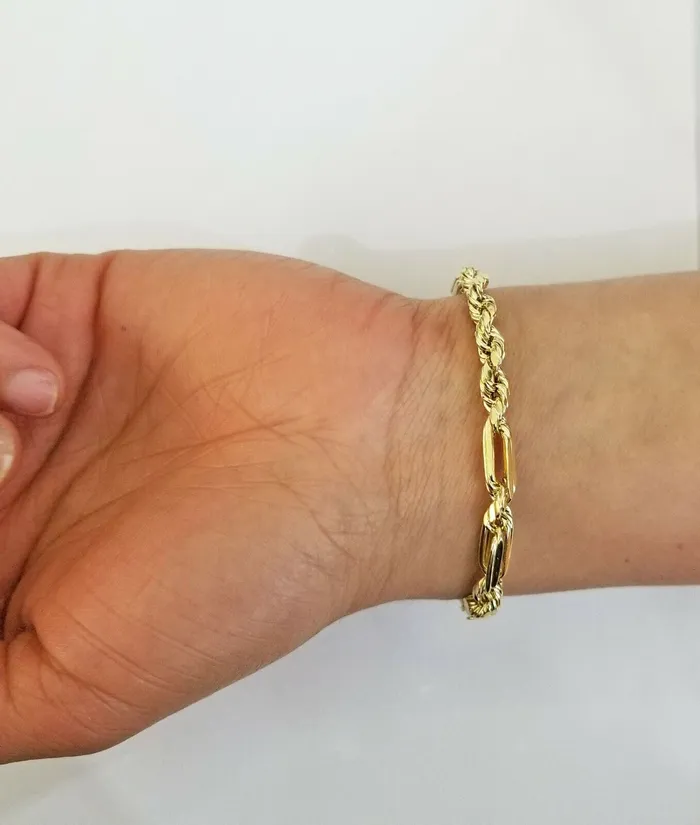 Globalwatches10 Bracelets 10k Yellow Gold Milano Rope Chain bracelet 85 5mm real gold hand chain
