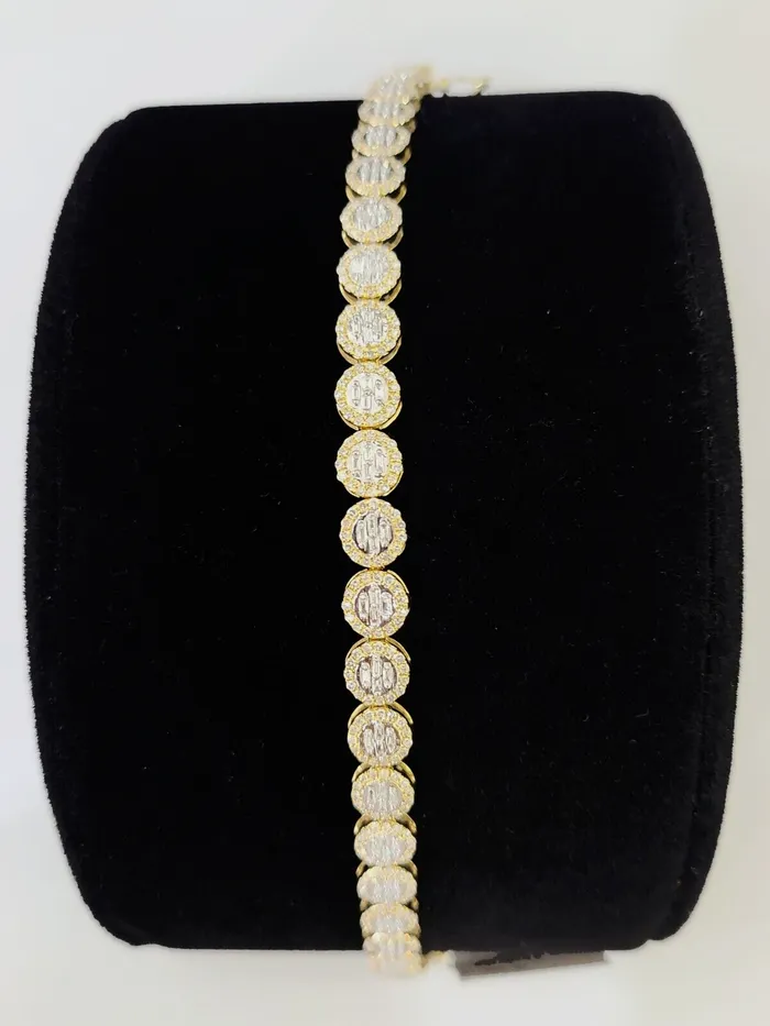 Gold and Diamond Bracelets 10K Yellow Gold Diamond Bracelet Women Ladies 7 REAL Genuine Gold Gold and Diamond Bracelets 10K Yellow Gold Diamond Bracelet Women Ladies 7 REAL Genuine Gold