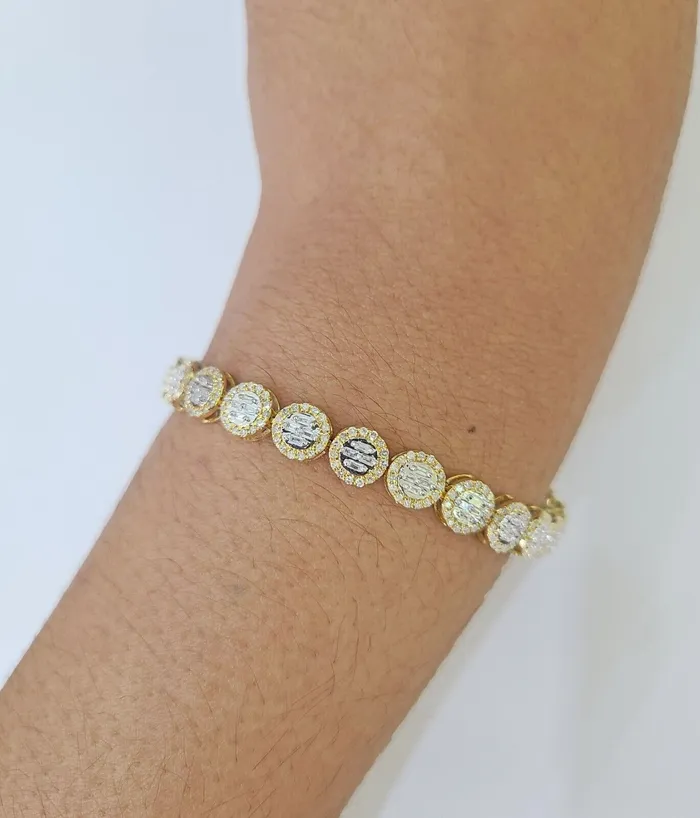 Gold and Diamond Bracelets 10K Yellow Gold Diamond Bracelet Women Ladies 7 REAL Genuine Gold