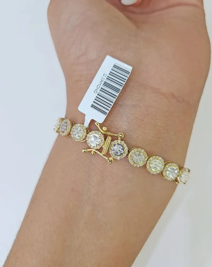 Gold and Diamond Bracelets 10K Yellow Gold Diamond Bracelet Women Ladies 7 REAL Genuine Gold