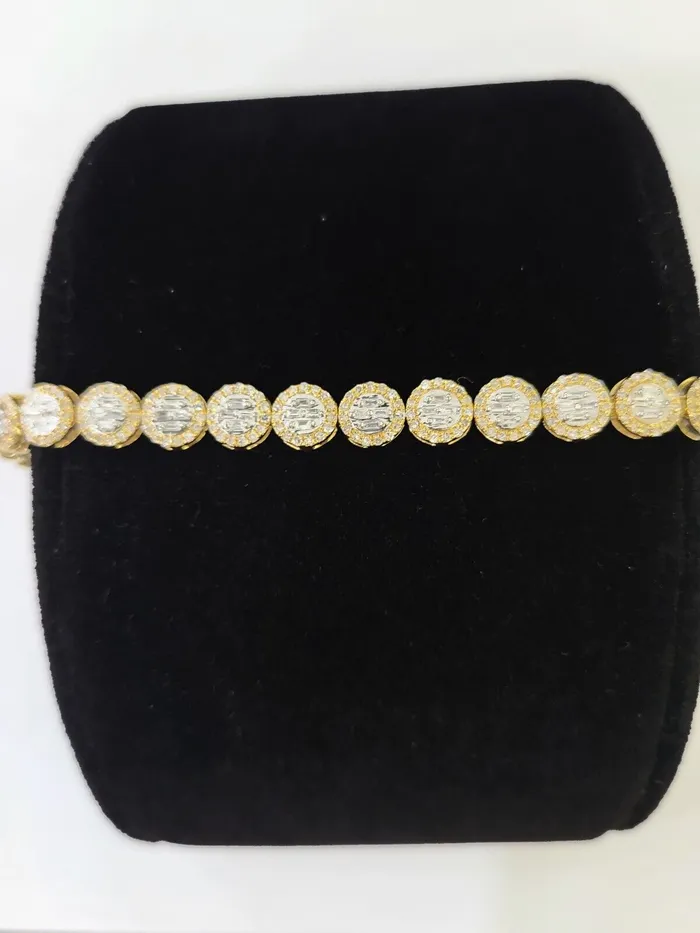 Gold and Diamond Bracelets 10K Yellow Gold Diamond Bracelet Women Ladies 7 REAL Genuine Gold