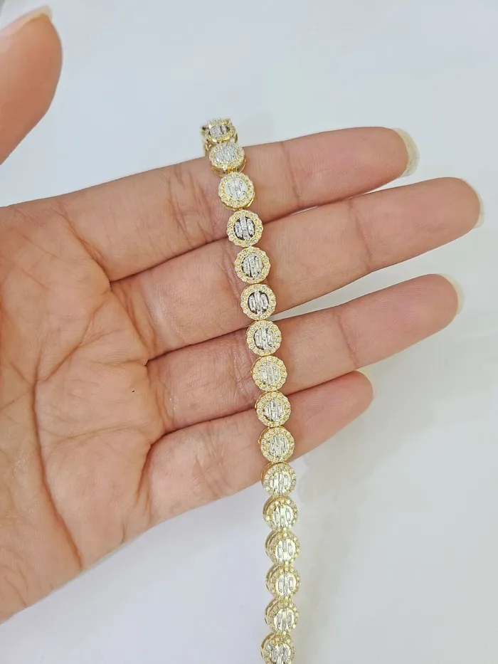 Gold and Diamond Bracelets 10K Yellow Gold Diamond Bracelet Women Ladies 7 REAL Genuine Gold