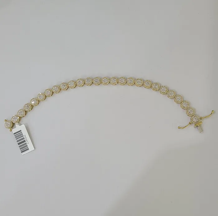 Gold and Diamond Bracelets 10K Yellow Gold Diamond Bracelet Women Ladies 7 REAL Genuine Gold