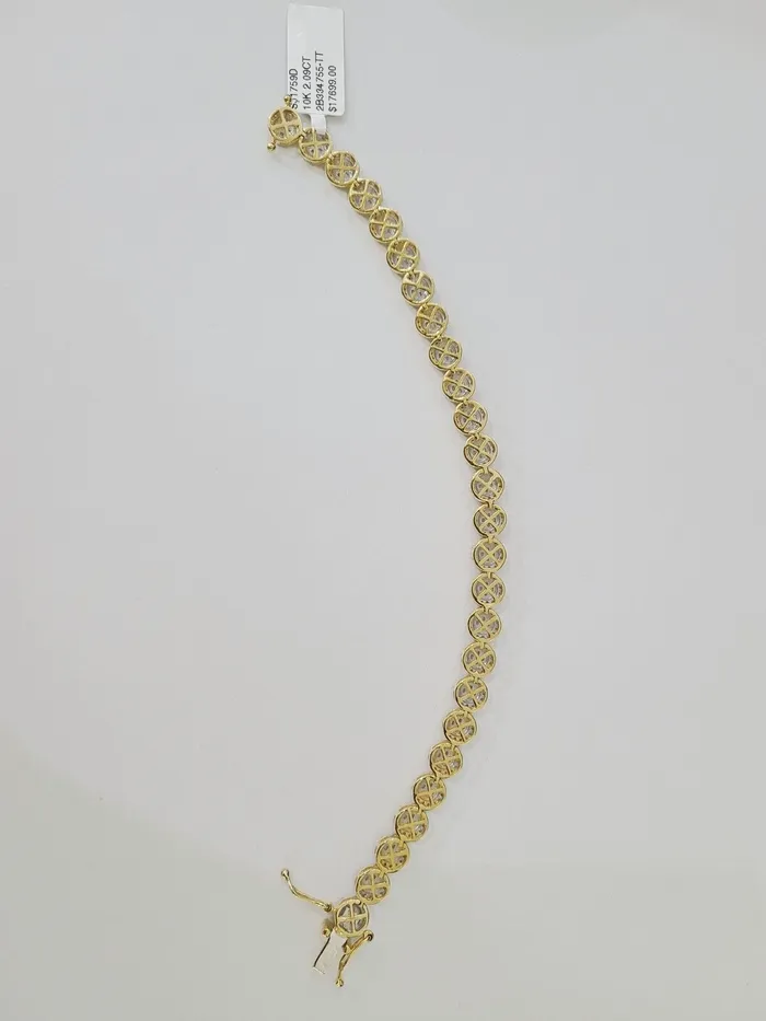 Gold and Diamond Bracelets 10K Yellow Gold Diamond Bracelet Women Ladies 7 REAL Genuine Gold