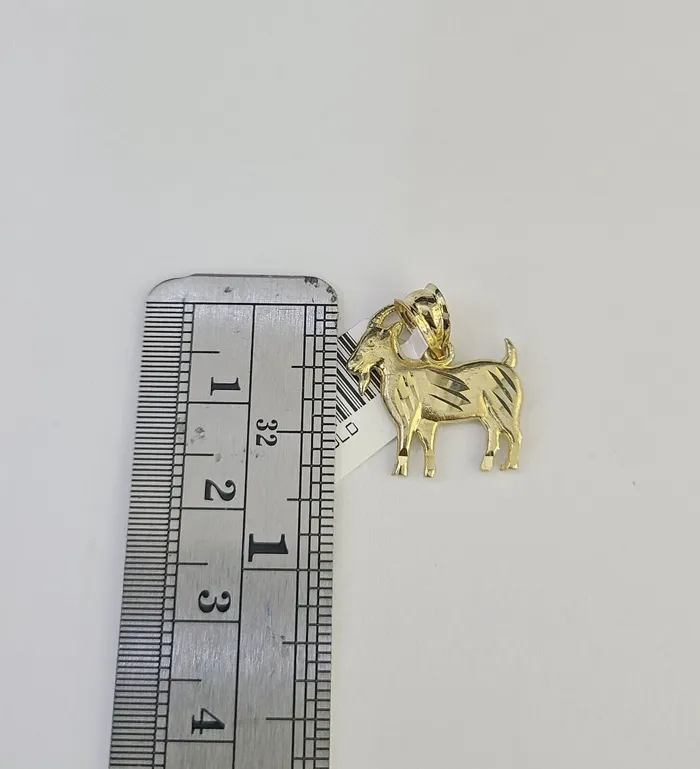 Gold and Diamond Necklaces 10k 25mm Rope Chain GOAT Pendant 1830 Yellow Gold Set Charm Necklace