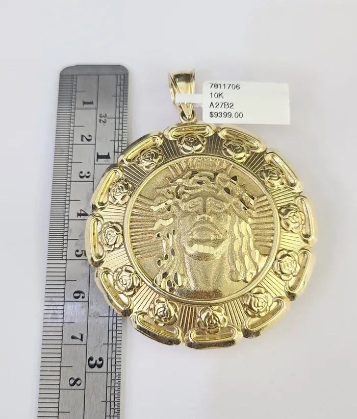 Gold and Diamond Necklaces 10K Franco Chain Jesus Mary Pendant Charm Necklace 2026 5mm Gold SET Yellow