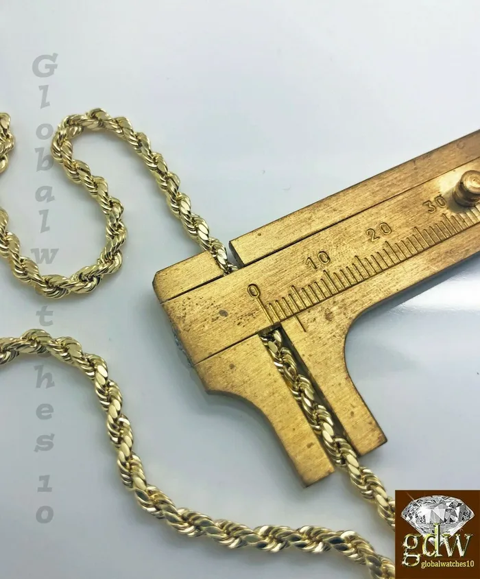 Gold and Diamond Necklaces 10k Gold Rope Chain with Pendant Pharaoh Head CharmChain in Various lengthMen