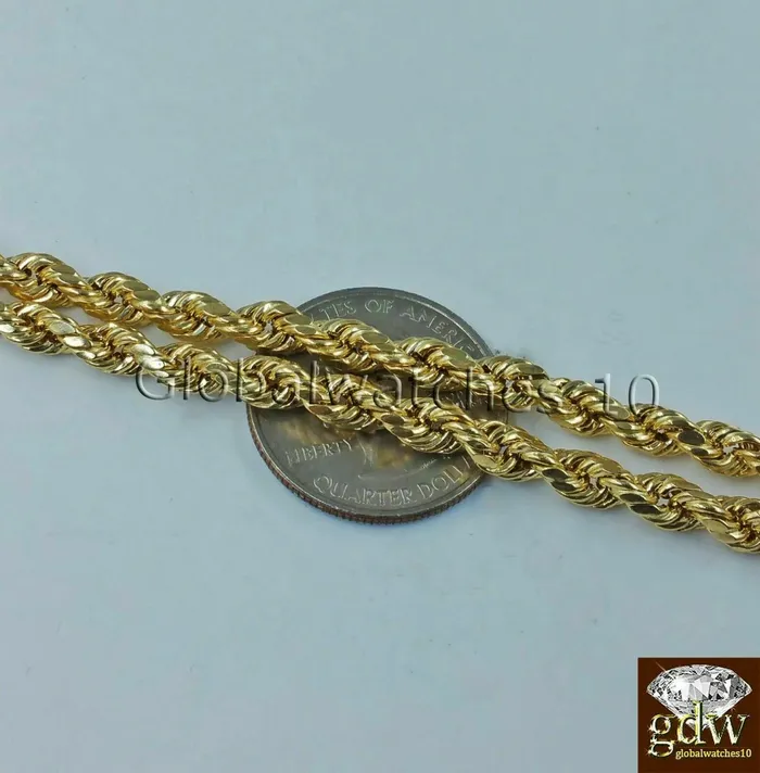 Gold and Diamond Necklaces 10k Gold Rope Necklace Chain 1822 Inch With Egyptian Pharaoh Head Charm Pendant