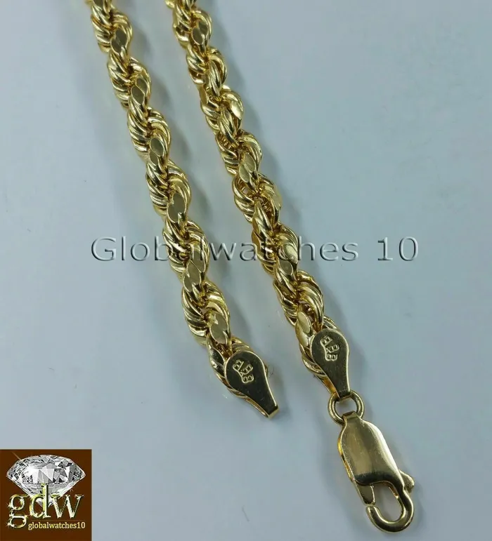 Gold and Diamond Necklaces 10k Gold Rope Necklace Chain 1822 Inch With Egyptian Pharaoh Head Charm Pendant