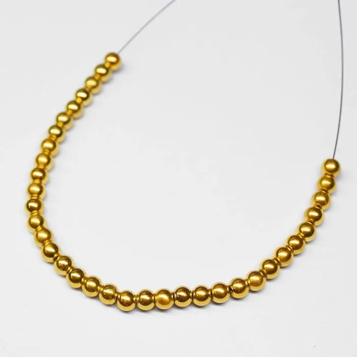 Jalvi Co PreStyled Sets 18k Solid Gold Handmade Tribal Round Sphere Spacer Beads Strand 4mm 10pc