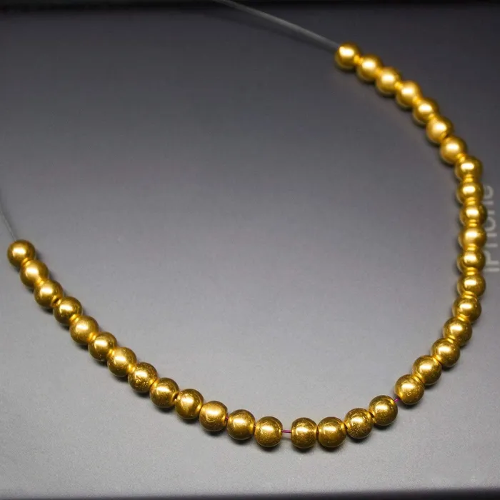 Jalvi Co PreStyled Sets 18k Solid Gold Handmade Tribal Round Sphere Spacer Beads Strand 4mm 10pc