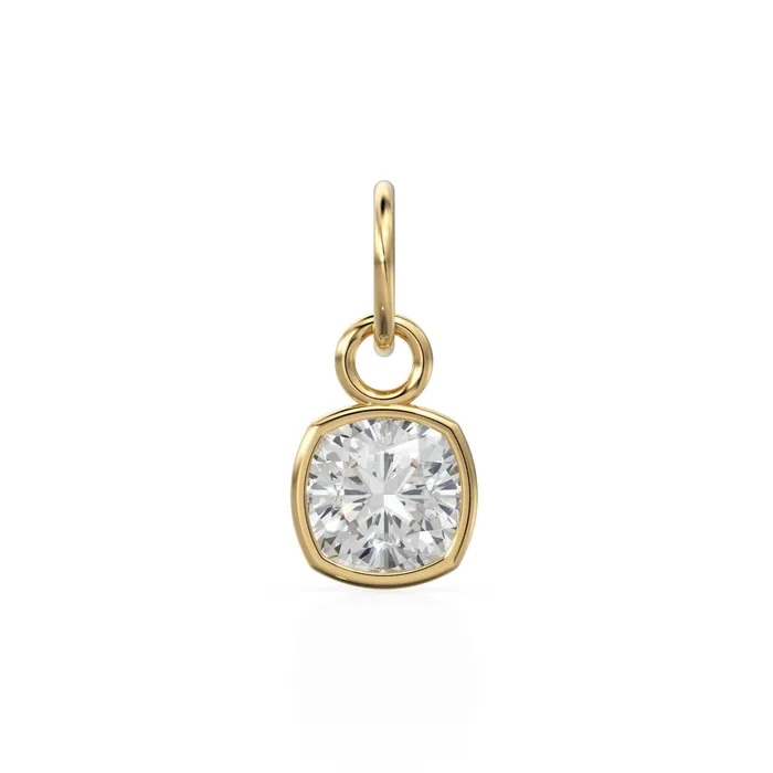 Jalvi Co PreStyled Sets AAA White Quartz Rock Crystal Charms 14k Yellow Solid Gold Charm Pendant White Cushion Gemstone Bezel 18K Gold Jewelry Finding Jalvi Co PreStyled Sets AAA White Quartz Rock Crystal Charms 14k Yellow Solid Gold Charm Pendant White Cushion Gemstone Bezel 18K Gold Jewelry Finding